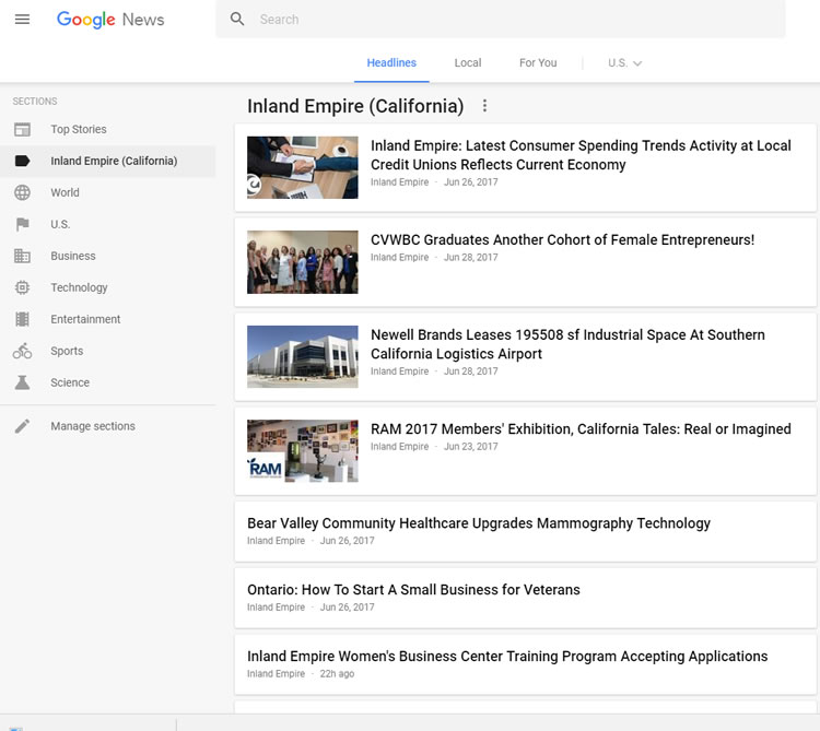 Google News Inland Empire