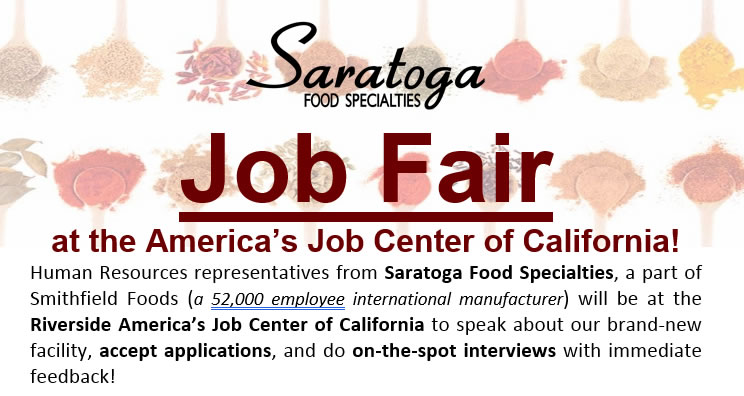 Saratoga Food Specialties Job Fair